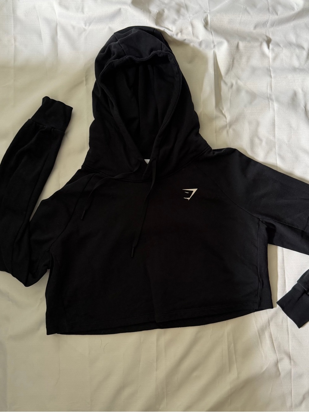 Gymshark black cropped hoodie size women’s medium